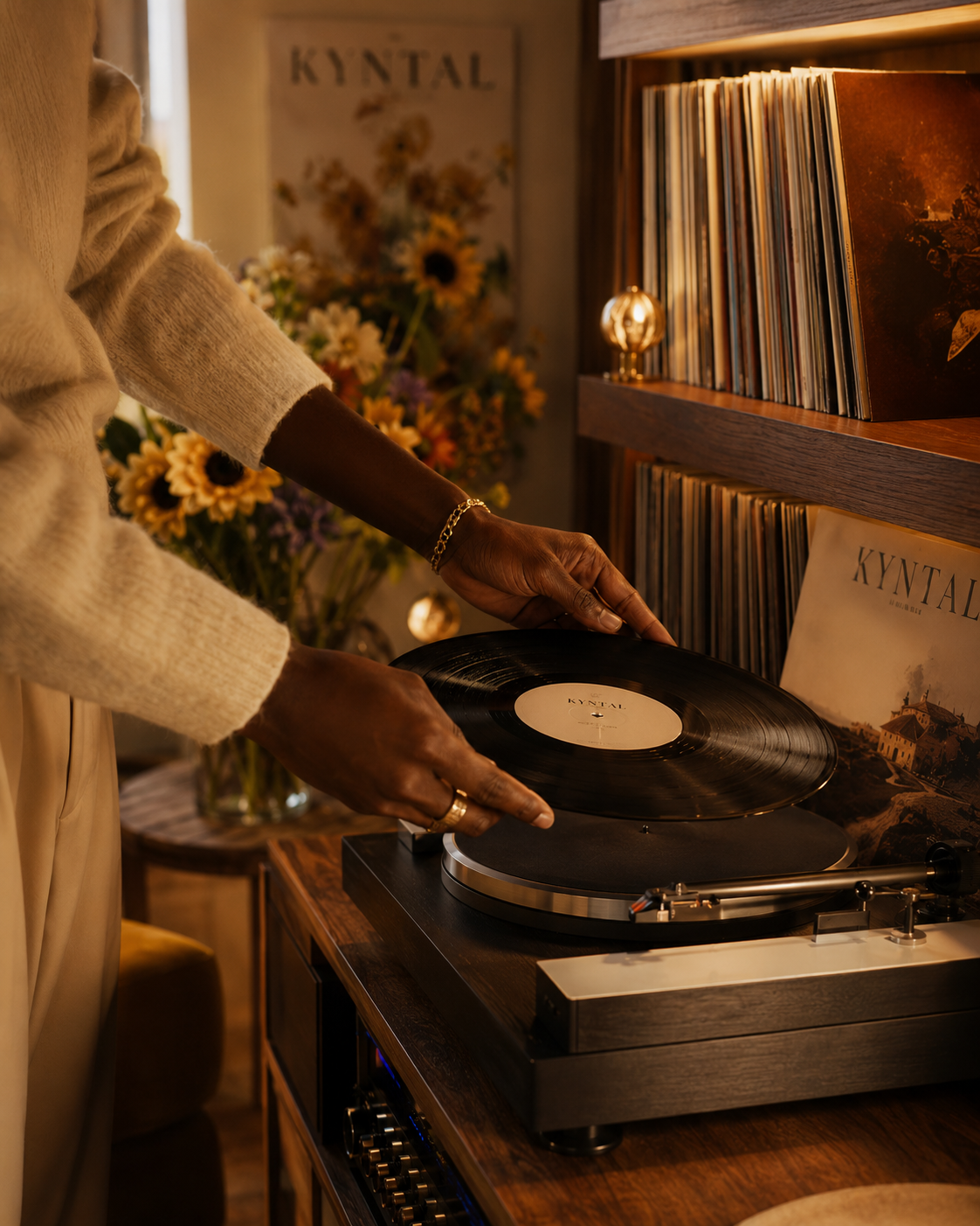Vinil KYNTAL a ser colocado num gira-discos